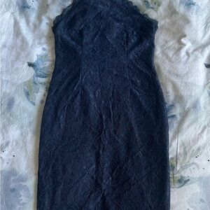 Elegant Navy Lace Dress